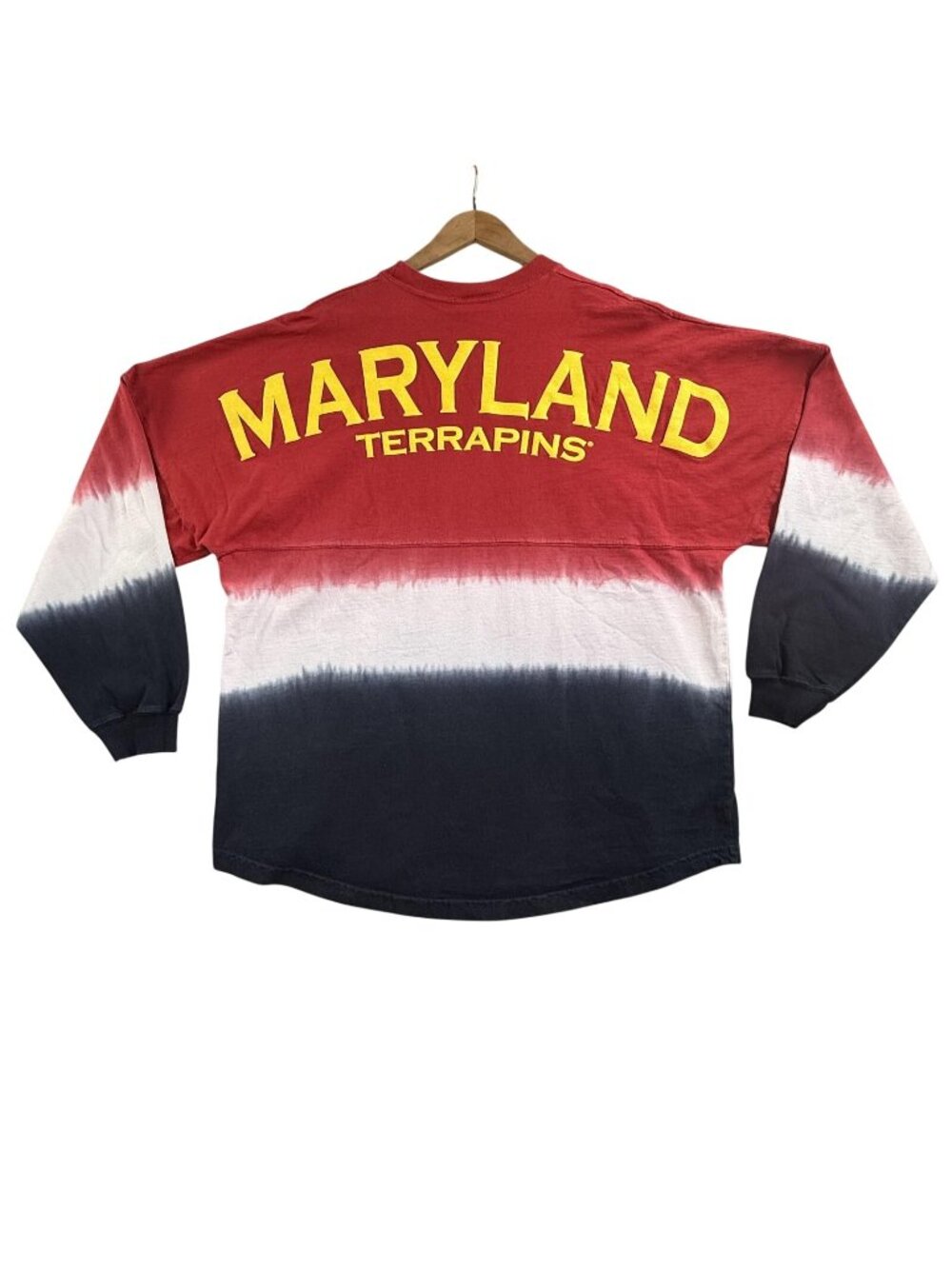 Maryland Terrapins Shirt Mens Large Red Tie Dye NCAA College Spirit Jersey Strip